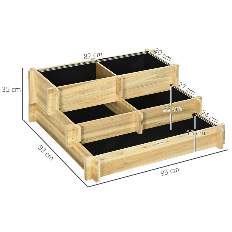 Outsunny Jardinera Madera Natural thumbnail