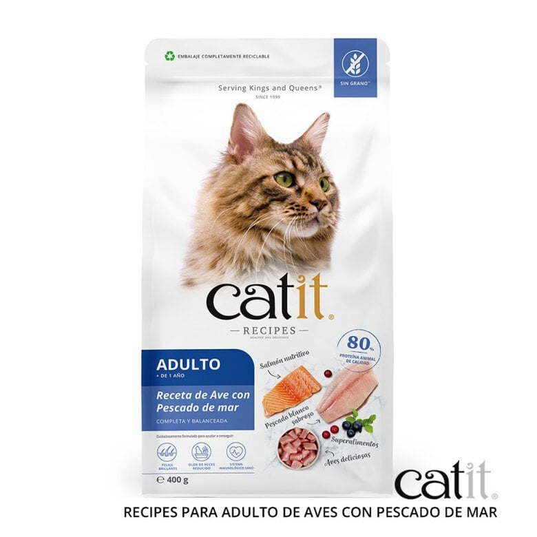 Pienso para Gatos Adulto Catit Recipes -Receta de Aves con pescado de mar, 2 kg