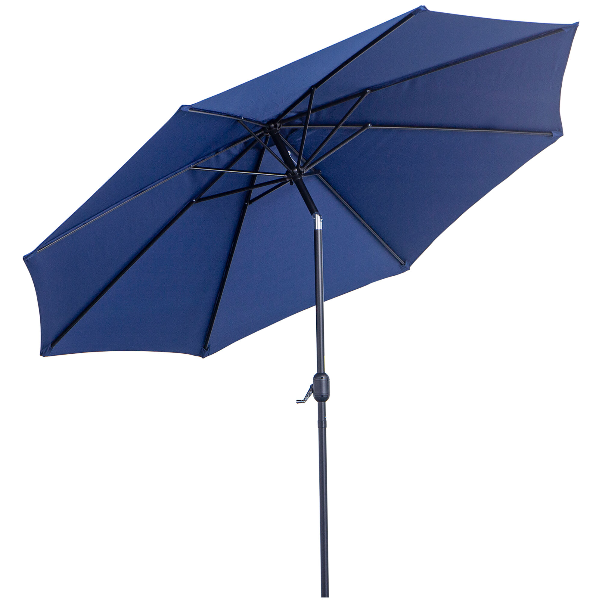 Outsunny Sombrilla de Jard&iacute;n &Oslash;295x250 cm con Manivela Parasol Exterior con Mecanismo de Inclinaci&oacute;n y Poste Desmontable de Metal para Terraza Piscina Patio Azul, , large Imagen numero 1