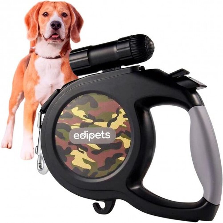 Edipets correa extensible con luz led militar para perro, , large image number null
