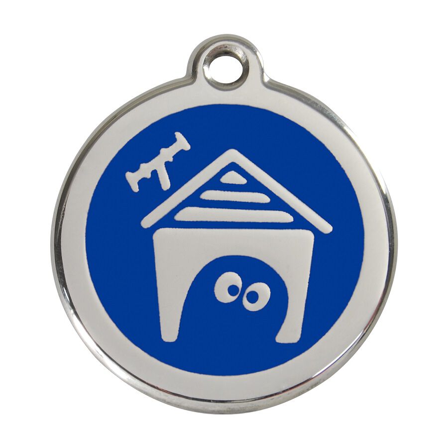 Placa identificativa Acero Inoxidable Esmalte Perro Casa Azul para perros, , large Imagen numero 1