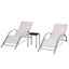 Outsunny 2 Tumbonas de Jardín 59x169x66 cm con Mesa de Café 41x41x45 cm de Vidrio Templado Reposabrazos para Patio Piscina Terraza Aire Libre Beige, , large indicador imagen numero 1