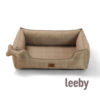 Leeby cama viscoelástica marrón rayas para perros