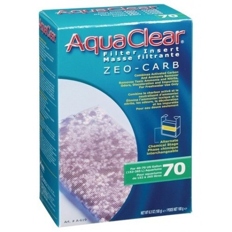 Carbón activo removedor de amoniaco Aquaclear 70, , large image number null