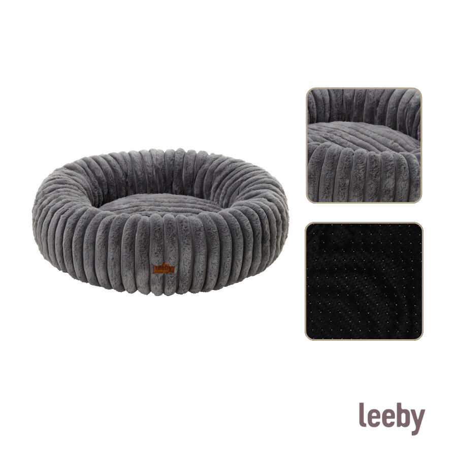 Leeby Sof&aacute; Donut Corduroy Gris para perros, , large Imagen numero 5