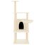 vidaXL Rascador para gatos con postes de sisal color crema 132 cm, , large indicador imagen numero 2