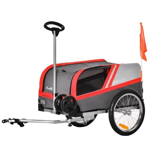 PawHut remolque de bicicleta 2 en 1 para perros, , large Imagen numero 1