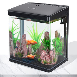 Nobleza Acuario de Cristal negro para peces