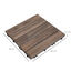 Outsunny Set de 27 Baldosas de Madera 30x30 cm con &Aacute;rea de 2,43 m&sup2; Losetas Sistema de Clic para Balc&oacute;n Terraza Jard&iacute;n Marr&oacute;n Oscuro, , large indicador imagen numero 3