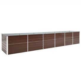 VidaXL Arriate de acero galvanizado gris para jardín