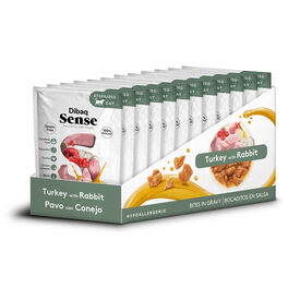 Dibaq Sense Bocaditos en salsa Pavo con Conejo, 12 unidades x 100gr