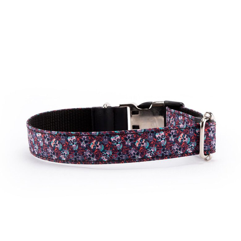 Pamppy funny evan roses collar de algodón y poliéster negro y rojo para perros, , large image number null