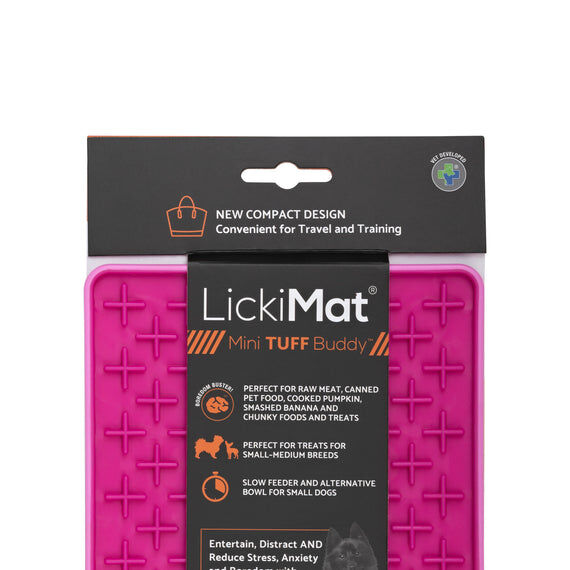 Comedero LickiMat Mini Tuff Buddy Rosa para perro, , large Imagen numero 1