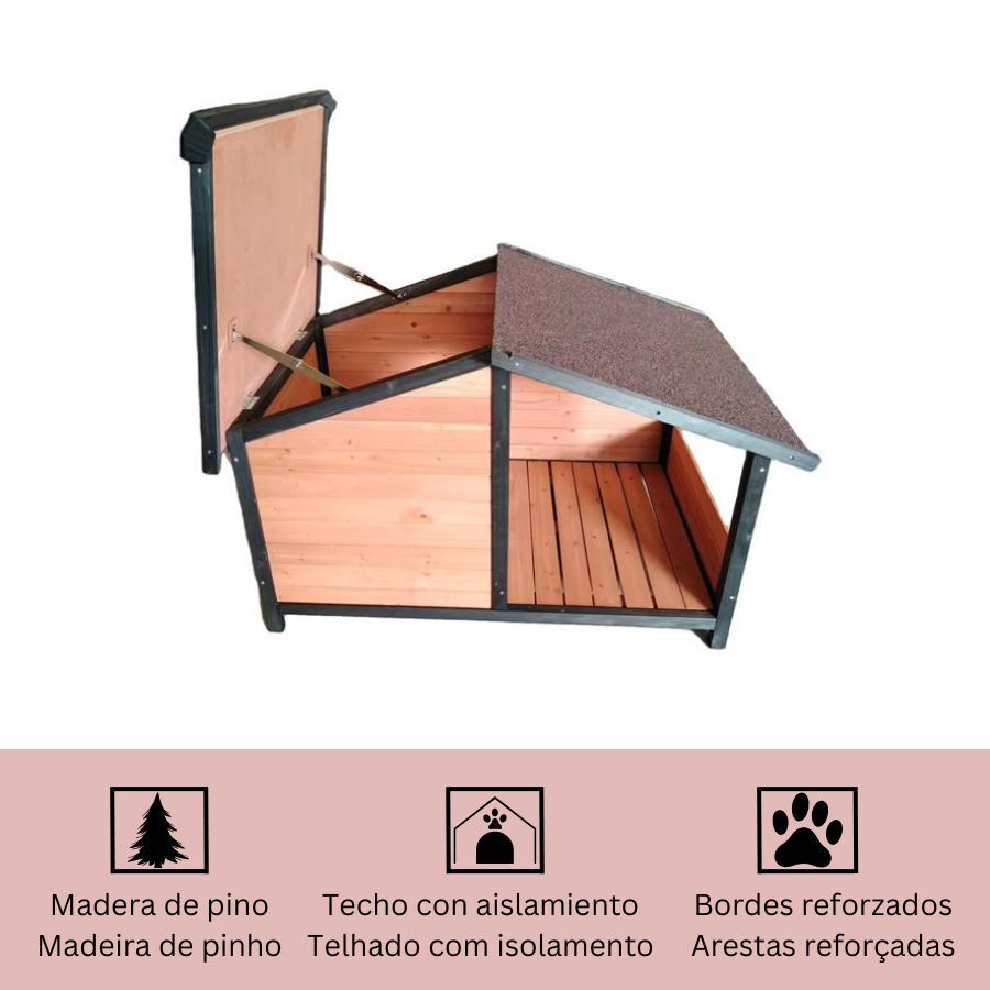 TK-Pet Rocky Caseta de Madera con Patio para perros, , large Imagen numero 4