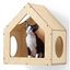 Fukumaru Casa de Pared para Gatos de Madera Natural 40&times;30&times;45,7 cm | T&uacute;nel con 3 Orificios 16 cm | Estilo Natural | Compatible con Wall Jungle, , large indicador imagen numero 1