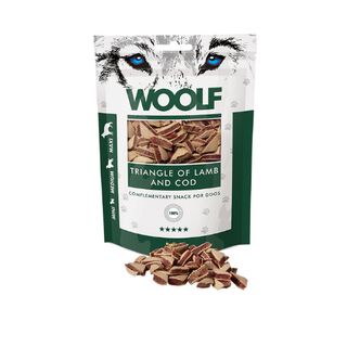 Woolf Triángulos para perro de Cordero y Bacalao