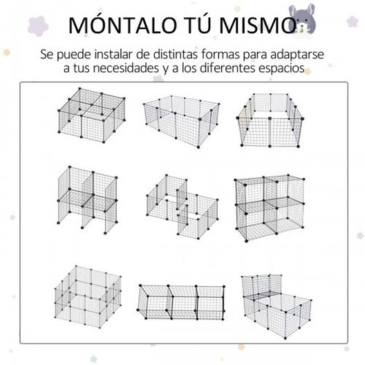Jaula DIY PawHut para animales pequeños color Negro, , large image number null