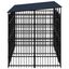 Vidaxl perrera de acero con bisagra y puerta para perros, , large indicador imagen numero 8