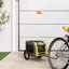 vidaXL Remolque de bicicleta para perros hierro tela Oxford verde gris, , large indicador imagen numero 6
