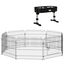 PawHut Conjunto para Mascotas Juego de Parque para Perros Plegable de 8 Paneles y Comedero Elevado para Perros de 4 Alturas Ajustables 71x61 cm 43x25x30 cm Negro, , large indicador imagen numero 1