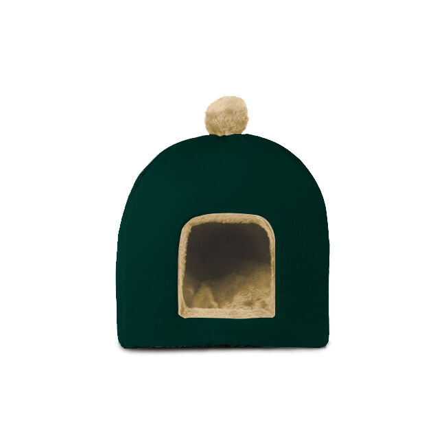 Gauty Cama Redonda para Perros y Gatos  Tela Impermeable y pelo - Verde y beige, , large Imagen numero 1
