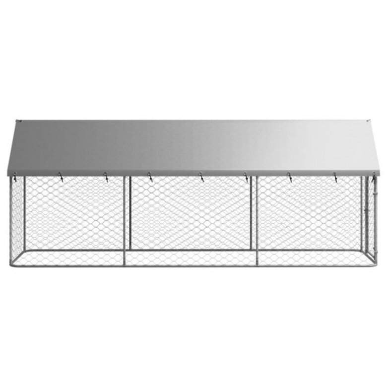 VidaXL Perrera Exterior Plateada para perros, , large image number null