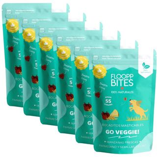 FlooppBITES soft snacks naturales sabor go veggie para perros