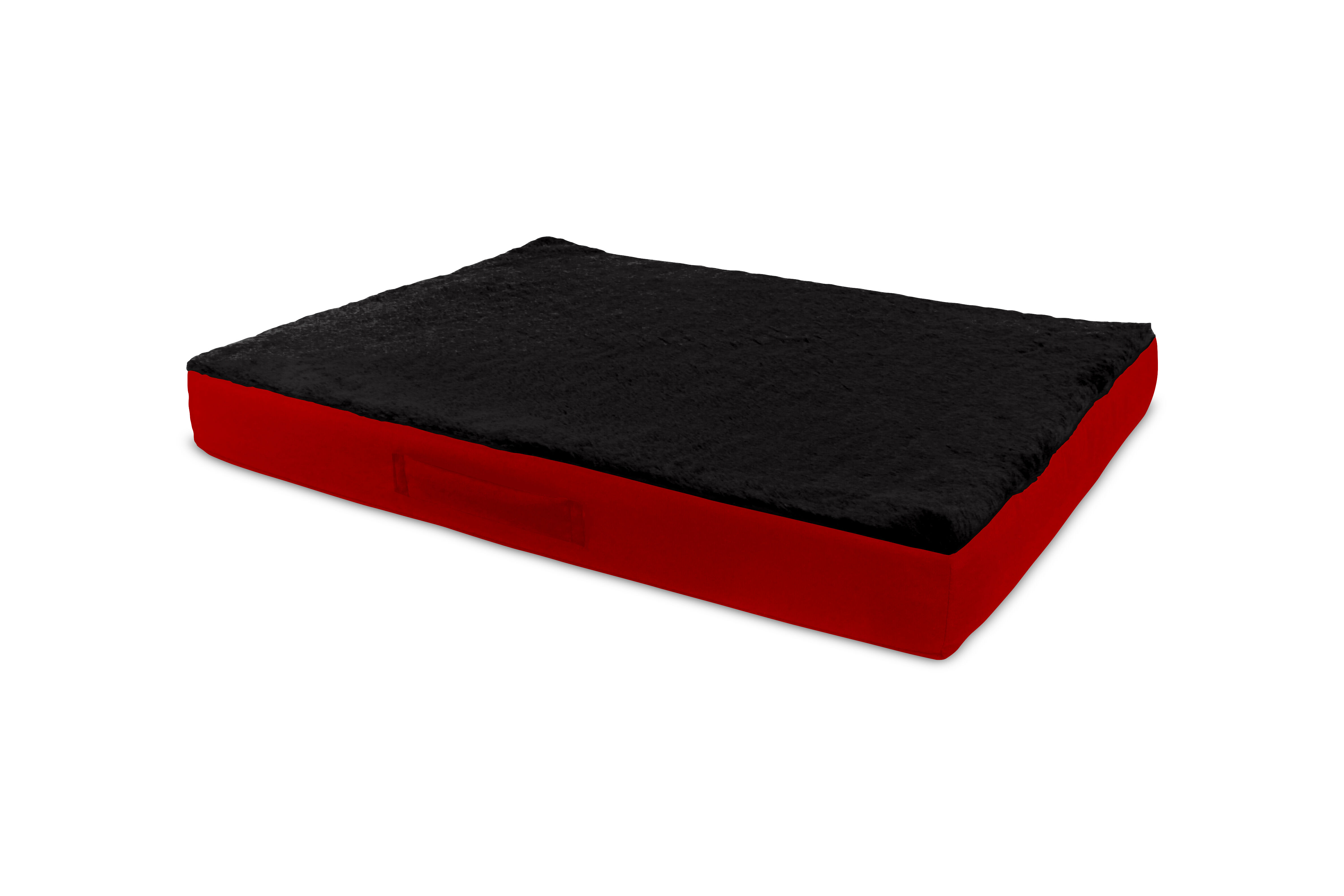 Gauty Cama Redonda para Perros y Gatos  Tela Impermeable y pelo - Rojo y negro, , large Imagen numero 1