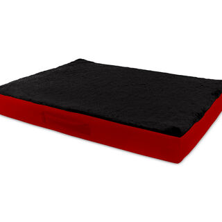 Gauty Cama Redonda Tela Impermeable y pelo rojo y negro para Perros y Gatos 
