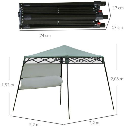 Carpa plegable y ajustable para el jard&iacute;n color Verde, , large Imagen numero 3