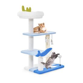 COSTWAY Árbol con Temática Oceánica de 3 Niveles para Gatos
