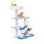 COSTWAY 86cm Árbol para Gatos con Temática Oceánica, Torre para Gatos de 3 Niveles, Postes Rascadores Cubiertos de Sisal, Juguetes Interactivos, Plataformas de Salto, Centro de Actividades para Gatos, , large indicador imagen numero 1