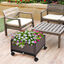 Outsunny Jardinera de Plástico con Ruedas Macetero de Jardín con Agujeros de Drenaje para Cultivo de Plantas en Exterior Patio Terraza 50x50x33 cm Marrón, , large indicador imagen numero 2