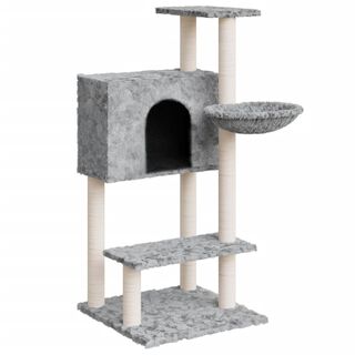 VidalXL Rascador de sisal mediano gris claro para gatos