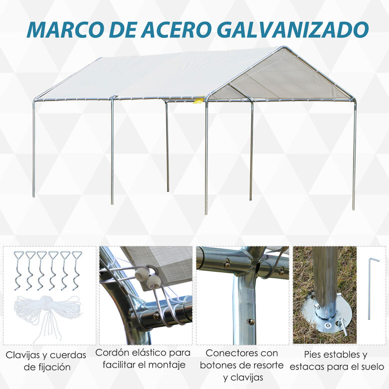 Outsunny Cochera Exterior Blanco thumbnail