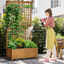 Outsunny Jardinera con Enrejado de Madera Macetero de Jardín con Soporte para Trepadora Cultivo de Plantas Flores Jardinera con Celosía para Exterior Patio Terraza 90x45x183 cm Natural, , large indicador imagen numero 2
