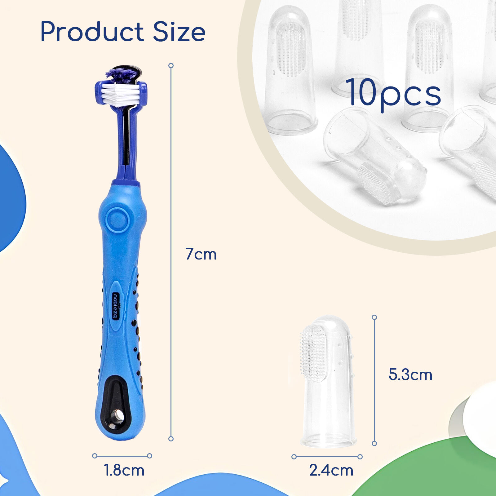 Nobleza Cepillo de dientes de dedo para perros thumbnail