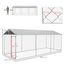 PawHut Perrera Jaula de Exterior para Perros Parque para Perros con 1 Puerta Marco de Acero Toldo Impermeable y Anti-UV 600x230x230 cm Plata, , large indicador imagen numero 3