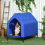 PawHut Caseta para Perros 130x85x121 cm Cama Elevada para Mascotas con Cubierta Desmontable y Ventanas de Malla para Perros Grandes y Extra Grandes Azul., , large indicador imagen numero 2