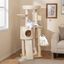 COSTWAY Rascador para Gatos, 143 cm Árbol Rascador para Gatos Moderno, Torre Escalador para Gatitos con Alfombrilla, 4 Postes de Rascado de Sisal, 6 Plataformas, Nido, Cama, Rampa, Natural, , large indicador imagen numero 2