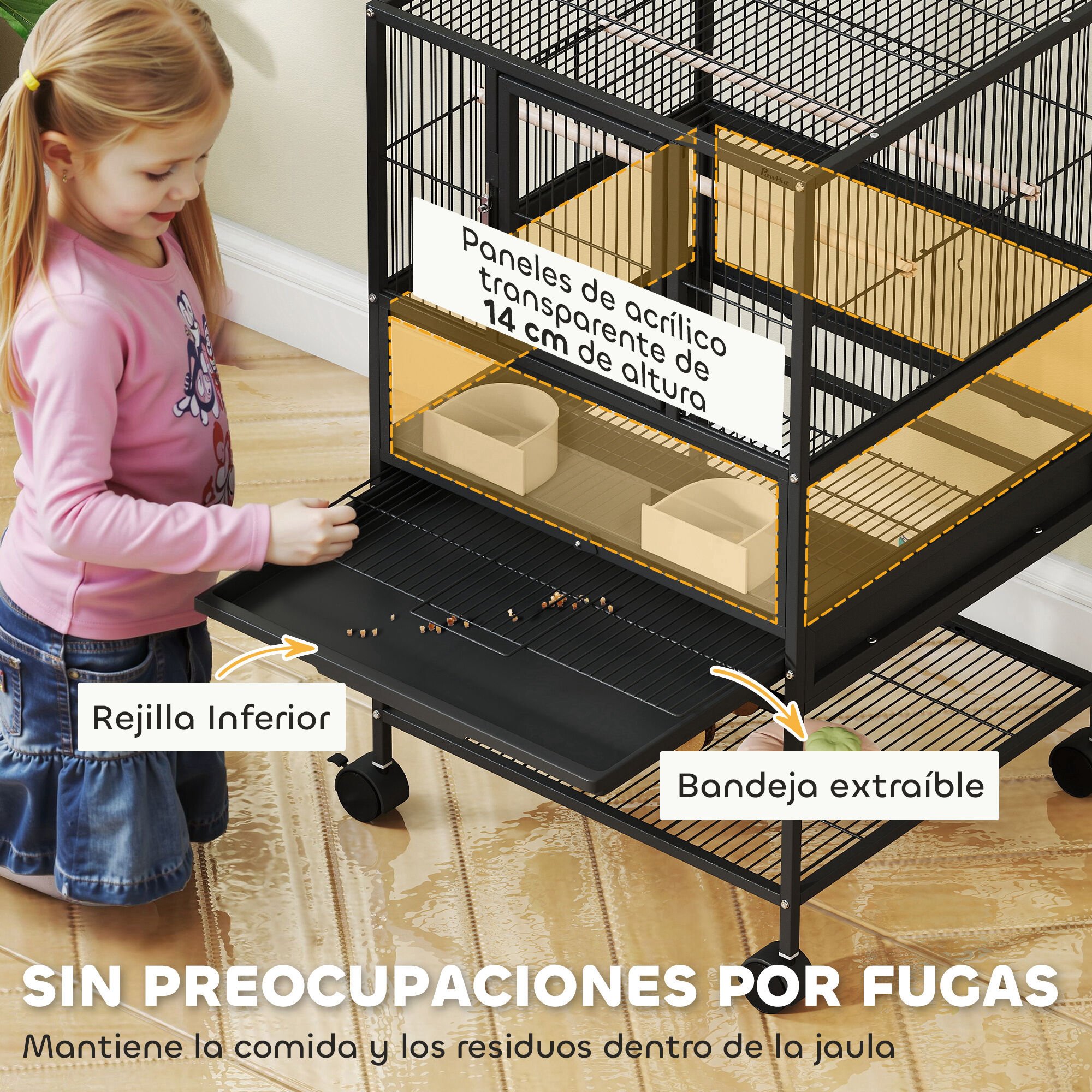 PawHut Jaula para Pájaros Negro thumbnail