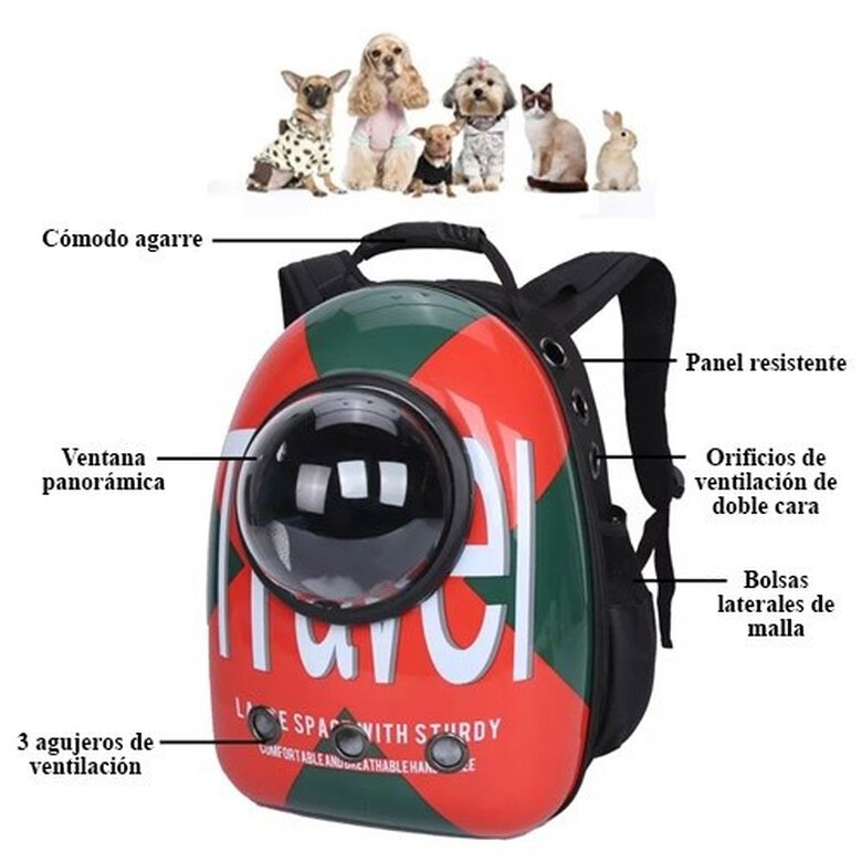 Mochila transportin color Rojo, , large image number null