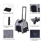 Transportin PawHut 2 en 1 Mochila/Carrito color Gris, , large image number null