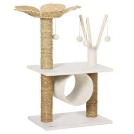 PawHut &aacute;rbol rascador mediano blanco y marr&oacute;n para gatos