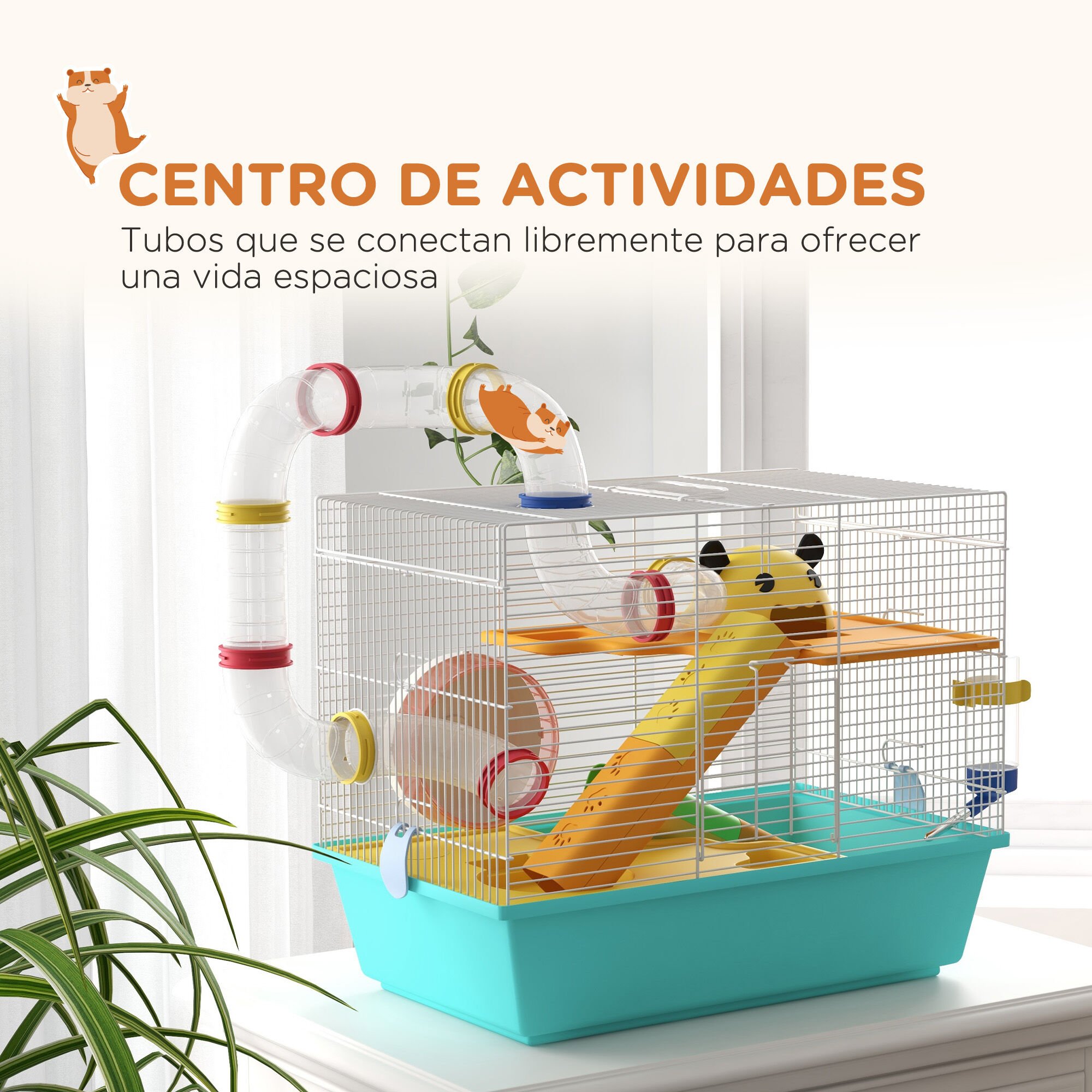 PawHut Jaula con Túnel Plataforma para hámsters thumbnail