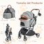 COSTWAY 3 en 1 Cochecito para Mascotas Plegable, Cochecito para Mascotas con Cubierta Desmontable, Cochecito para Perros y Gatos con Cesta de Almacenaje y Ruedas con Freno, 78 x 48 x 105 cm, , large indicador imagen numero 5