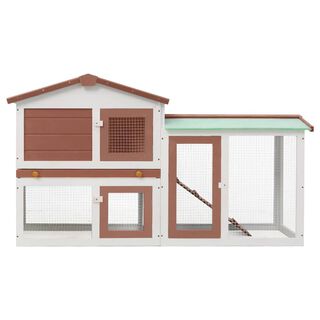 Conejera grande de exterior para conejos color Marrón