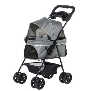 Cochecito para mascotas plegable color Gris