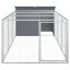 vidaXL Caseta perros con corral acero galvanizado gris 197x194x110 cm, , large indicador imagen numero 12