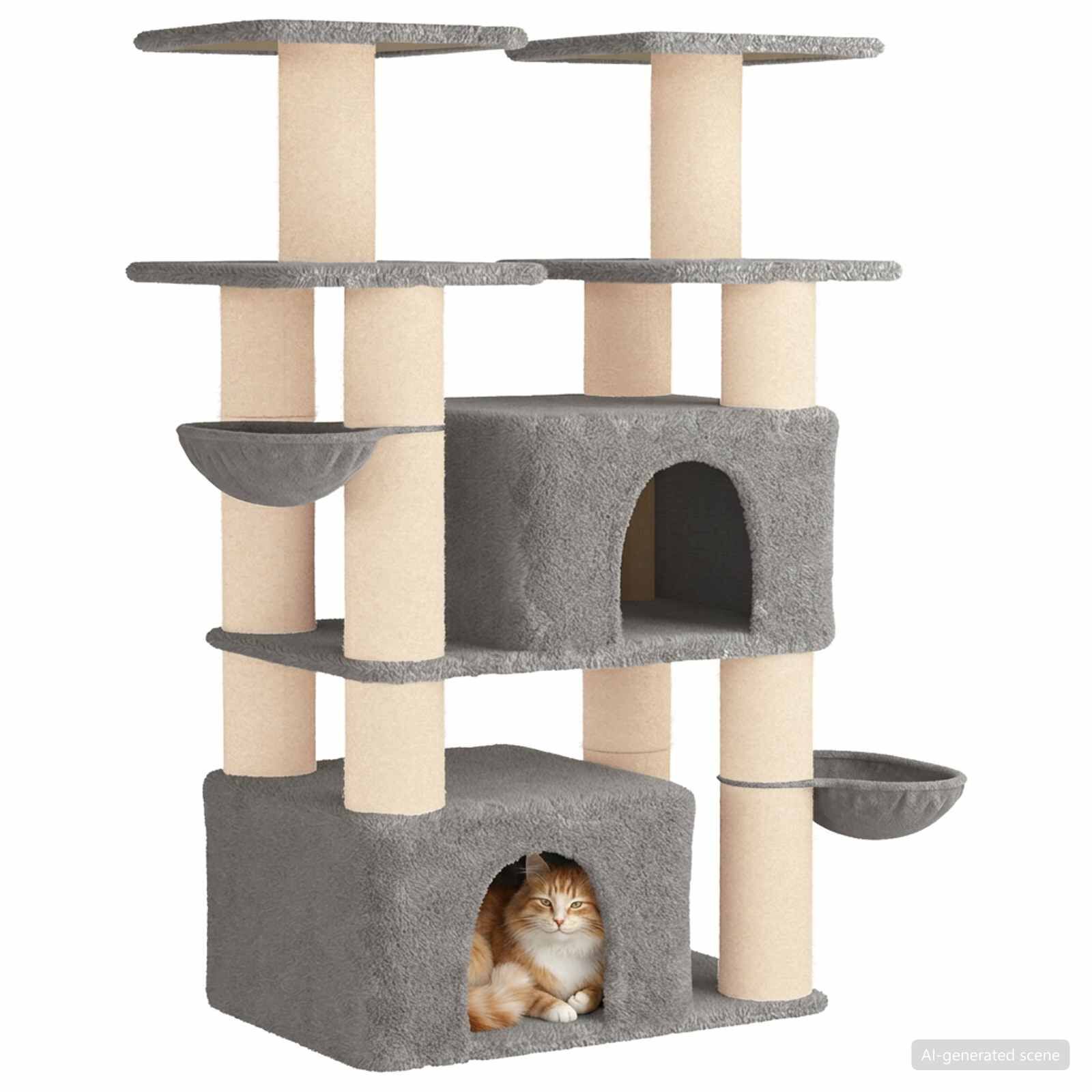 vidaXL &Aacute;rbol para gatos con postes de sisal 2 uds. Parque Muebles Felinos, , large Imagen numero 3